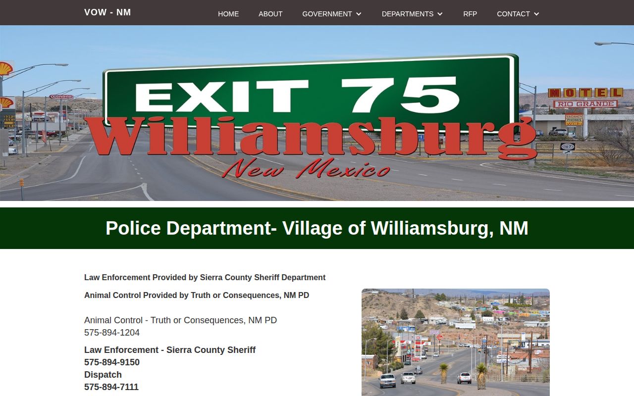 Sierra County Williamsburg official law enforcement provider source for arrest records